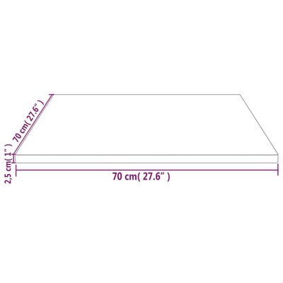 vidaXL bordplade 70x70x2,5 cm firkantet massivt fyrretræ