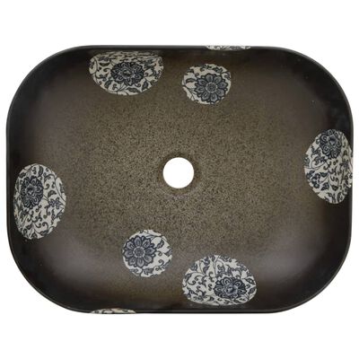 vidaXL håndvask til bord 48x37,5x13,5 cm rektangulær keramik flerfarve