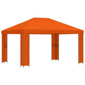 vidaXL Pavillon 4 &times; 3 m Orange Polyester og St&aring;l 190 gsm