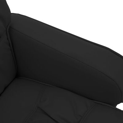 vidaXL lænestol med fodskammel kunstlæder sort