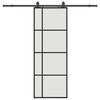 vidaXL skyded&oslash;r med hardwares&aelig;t 76x205 cm ESG glas sort