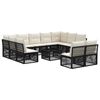 vidaXL Havesofa S&aelig;t 12 stk. 11-personers Sort polyrattan