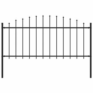 vidaXL havehegn Woerden med spydtop st&aring;l 170x75 cm sort