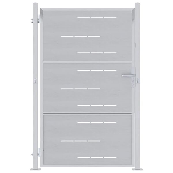 vidaXL Haveport med l&aring;s S&oslash;lv 100 x 150 cm Rustfrit st&aring;l