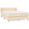 vidaXL kontinentalseng med madras 140x190 cm stof cremefarvet