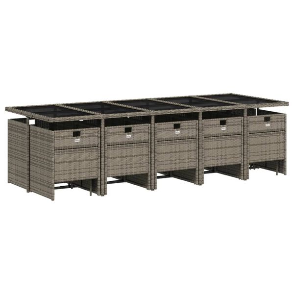 vidaXL spisebordss&aelig;t til haven 15 dele med hynder polyrattan gr&aring;