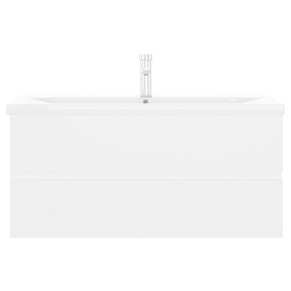 vidaXL vaskeskab med indbygget h&aring;ndvask konstrueret tr&aelig; hvid