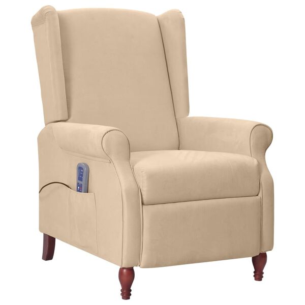 vidaXL massagestol mikrofiberstof gråbrun