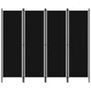 vidaXL 4-panels rumdeler 200 x 180 cm sort