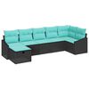 vidaXL Sofa S&aelig;t med pude med opbevaring Sort polyrattan