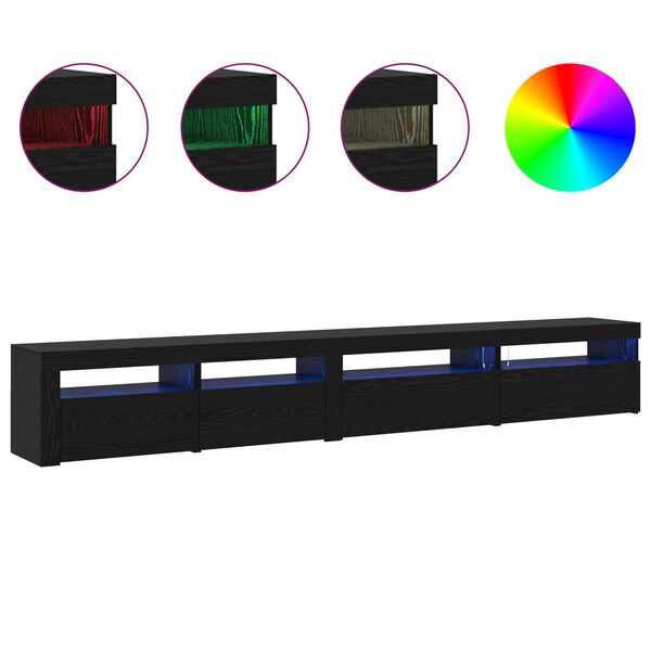 vidaXL TV-m&oslash;bels&aelig;t 3 pcs Sort eg 270 x 35 x 40 cm Konstrueret tr&aelig;