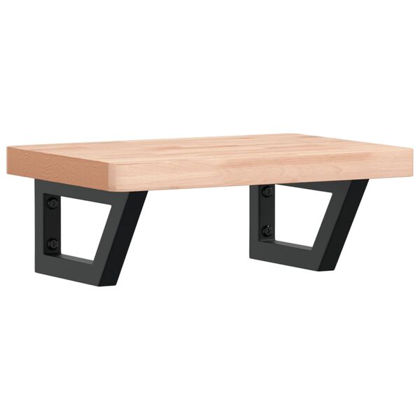 vidaXL badeværelseshylde stål og massivt bøgetræ