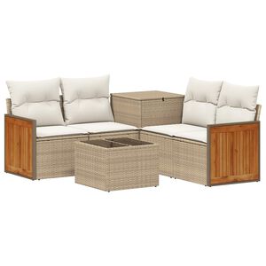 vidaXL Sofa S&aelig;t 6 stk. Beige og cremehvid 55 x 55 x 37 cm