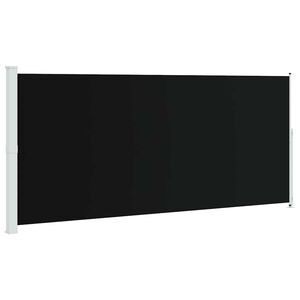 vidaXL sammenrullelig sidemarkise til terrassen 220x500 cm sort