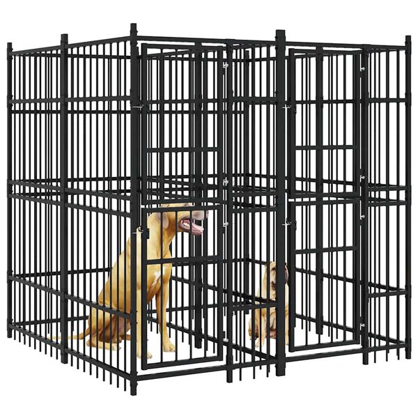 vidaXL udend&oslash;rs hundel&oslash;beg&aring;rd 3,69 m&sup2; st&aring;l