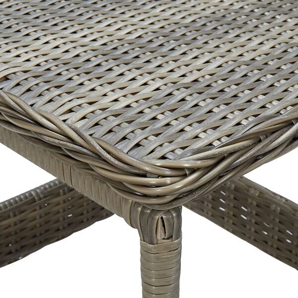 vidaXL havebord 45x45x46,5 cm polyrattan brun