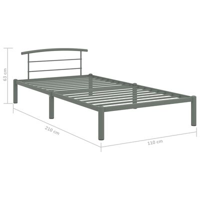 vidaXL sengestel 100x200 cm metal grå