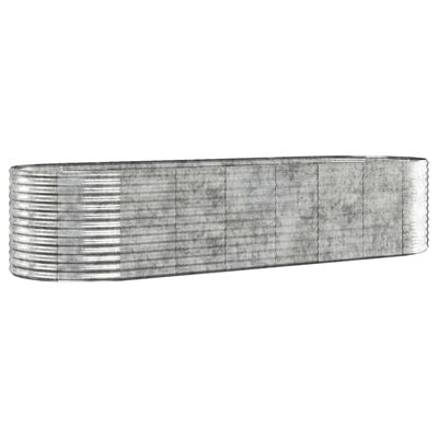 vidaXL plantekasse 322x100x68 cm pulverlakeret stål sølvfarvet