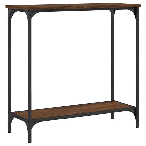 vidaXL konsolbord 75x30,5x75 cm konstrueret tr&aelig; brunt egetr&aelig;