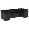 vidaXL sofas&aelig;t til haven 7 dele med hynder polyrattan sort