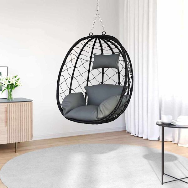 vidaXL H&aelig;ngende &aelig;ggestol Antracit 91.5 x 60 x 110 cm polyrattan