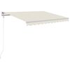 vidaXL markise m. LED + vindsensor 350x350 cm automatisk cremefarvet