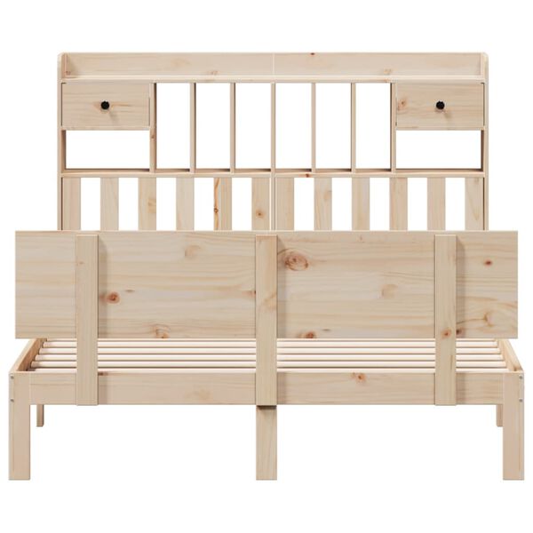 vidaXL seng med reol uden madras 140x200 cm massivt fyrretræ