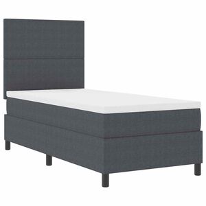 vidaXL LED Box Spring Bed M&oslash;rkegr&aring; og Hvid 80 x 200 cm Velourstof