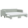vidaXL daybed med udtr&aelig;k og madras 90x200 cm velour lysegr&aring;