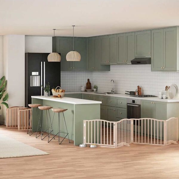 vidaXL hundel&aring;ge med d&oslash;r 12 paneler 960 cm foldbar poppeltr&aelig;