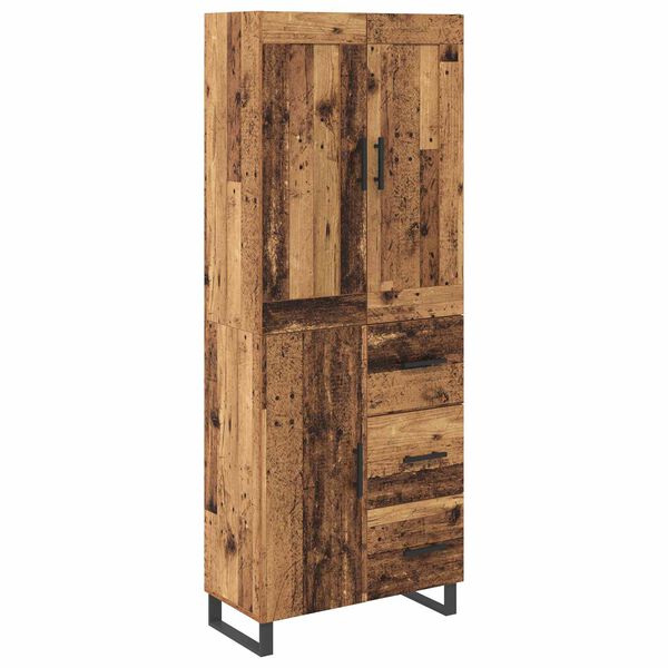 vidaXL Highboard Gammelt tr&aelig; 69,5 x 34 x 180 cm Konstrueret tr&aelig;