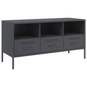 vidaXL tv-bord 100,5x39x50,5 cm st&aring;l antracitgr&aring;