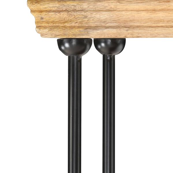 vidaXL bogreol med 5 hylder 120 x 35 x 180 cm massivt mangotræ og stål