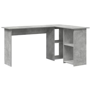 vidaXL Bord med hylde Beton Gr&aring; 142 x 102 x 73 cm Konstrueret tr&aelig;