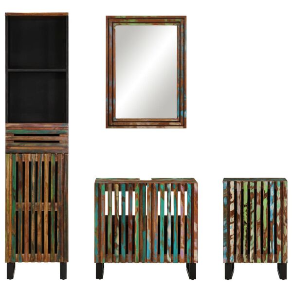 vidaXL m&oslash;bels&aelig;t til badev&aelig;relse 4 dele massivt akacietr&aelig;