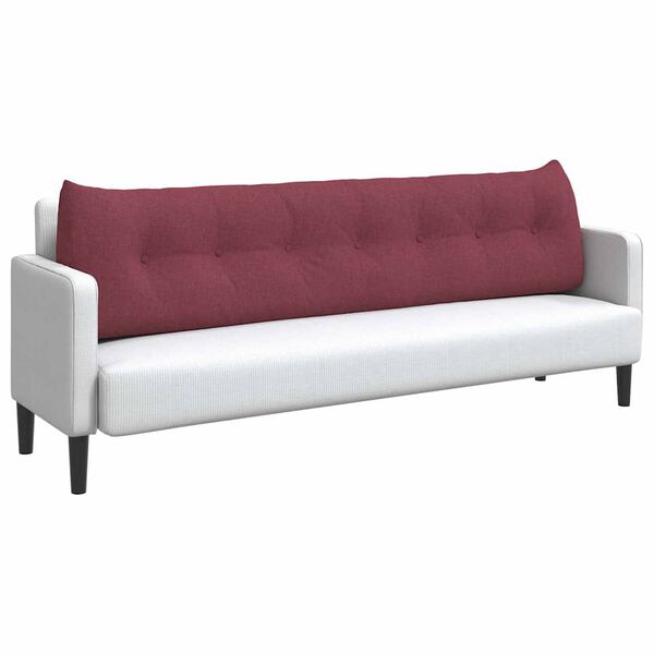 vidaXL Rygpude Vinr&oslash;d 200 x 24 x 50 cm Stof