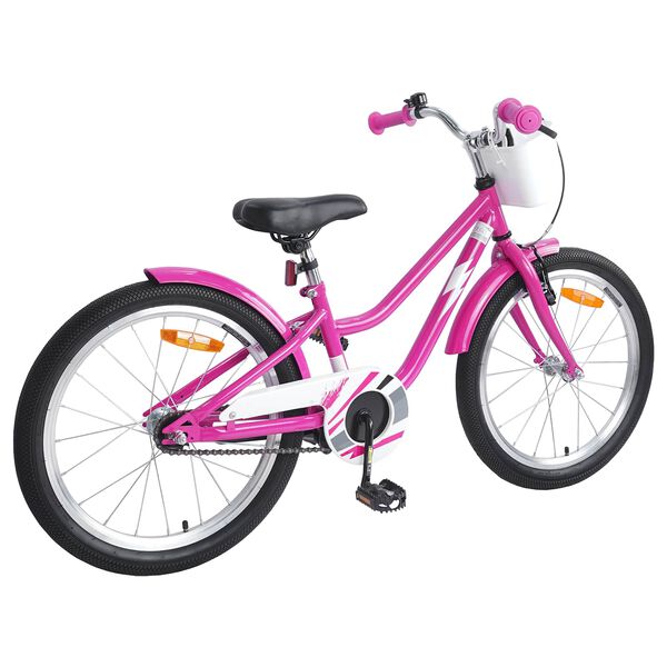 vidaXL B&oslash;rnecykel 18 tommer til 5-7 &aring;r gammel M&oslash;rk pink