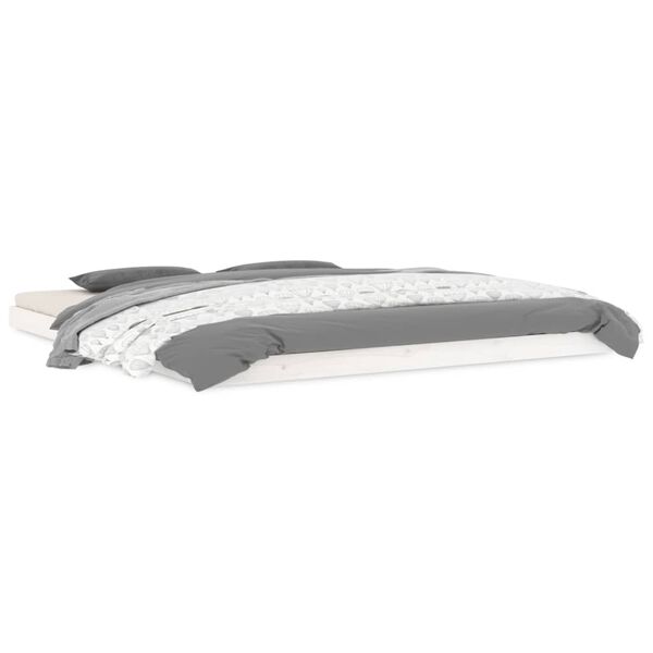 vidaXL sengeramme 180x200 cm massivt fyrretræ hvid