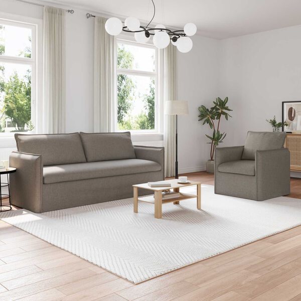 vidaXL Sofa 2 pcs Gr&aring;brun 196 x 82 x 85 cm Stof