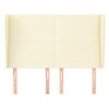 vidaXL sengegavl med kanter 147x23x118/128 cm kunstl&aelig;der cremefarvet