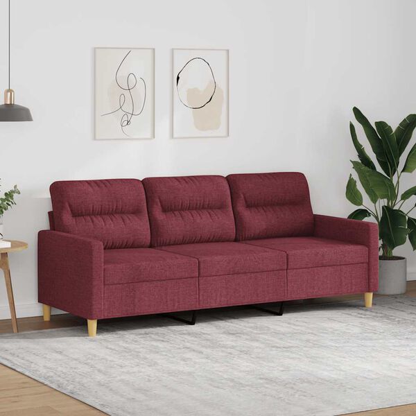 vidaXL 3-personers sofa 180 cm stof vinr&oslash;d