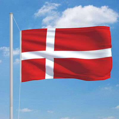 vidaXL dansk flag og flagstang 6,2 m aluminium