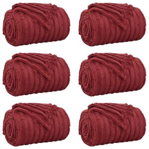 vidaXL Kastet&aelig;pper 6 stk. Bordeaux R&oslash;d 150 x 130 cm 2.85 kg Fleece