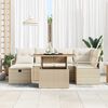 vidaXL Havesofa Sæt 7 pcs Beige polyrattan