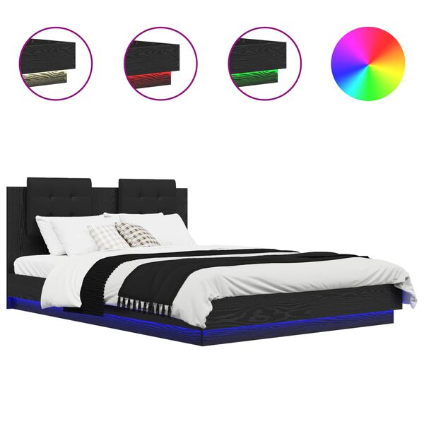 vidaXL Sengestel med hovedg&aelig;rde Gammelt tr&aelig; 140 x 200 cm