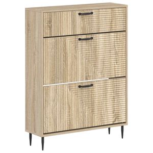 vidaXL Sko skab HAARLEM 78 x 24 x 103 cm Konstrueret tr&aelig; Sonoma-eg