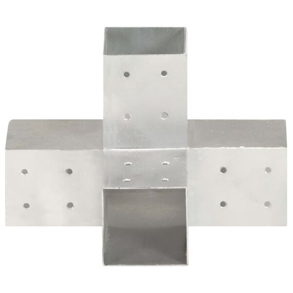 vidaXL stolpebeslag X-form 4 stk. 81x81 mm galvaniseret metal