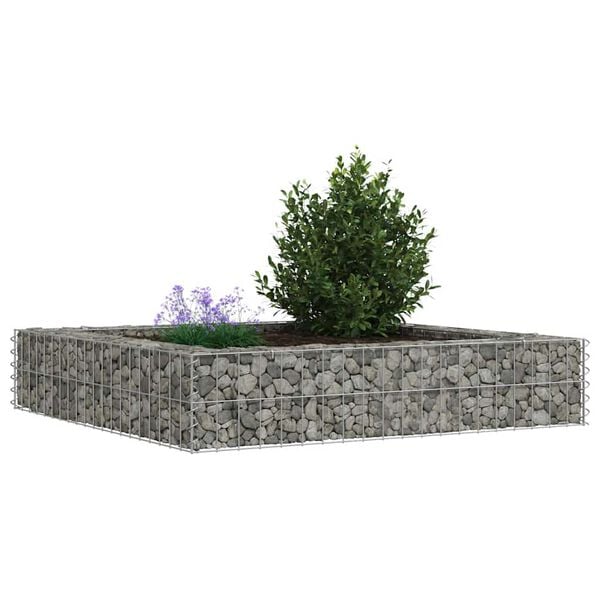 vidaXL gabion-højbed 100x100x20 cm galvaniseret stål