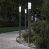 vidaXL pullertlamper med sensor 3 stk. 110 cm rustfrit st&aring;l IP44