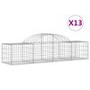 vidaXL buede gabionkurve 13 stk. 200x50x40/60 cm galvaniseret jern